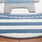 Safavieh Carousel CRK126 5"3" Round Ivory and Blue Kids  Area Rug, , large