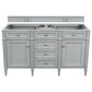 James Martin Brittany 60" Double Bathroom Vanity in Urban Gray with 3 cm Tajnar Eclos Top and Rectangular Sinks, , large