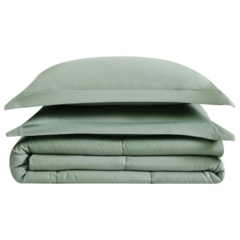 Pem America London Fog Garment Wash 3-Piece Full/Queen Comforter Set in Green, , large