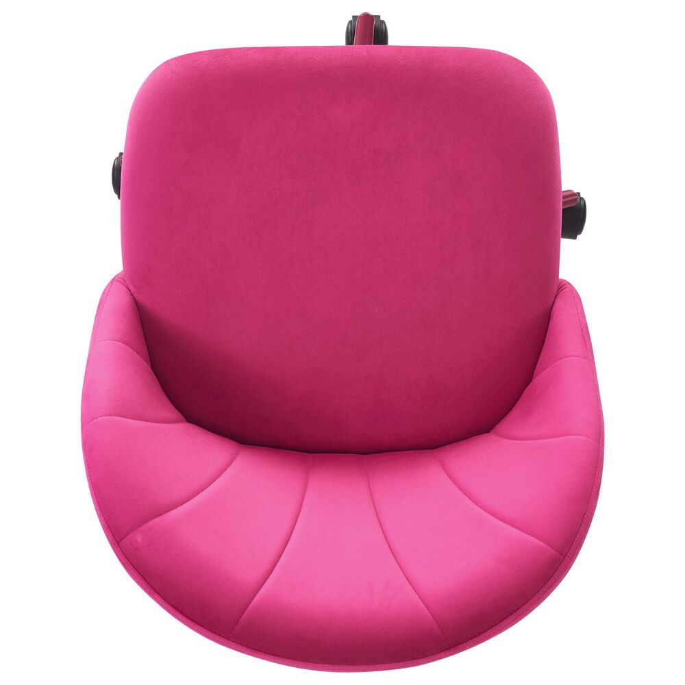 Linon Home Decor Adalynn Swivel Desk Chair with Hot Pink Cushion in Pink, , large