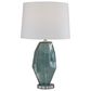 Maple and Jade Glass Angular Table Lamp in Teal, , large