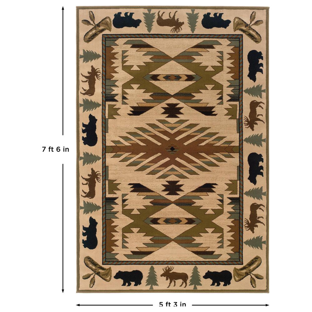 Oriental Weavers Hudson 1072A Beige 5'3" x 7'6" Area Rug, , large