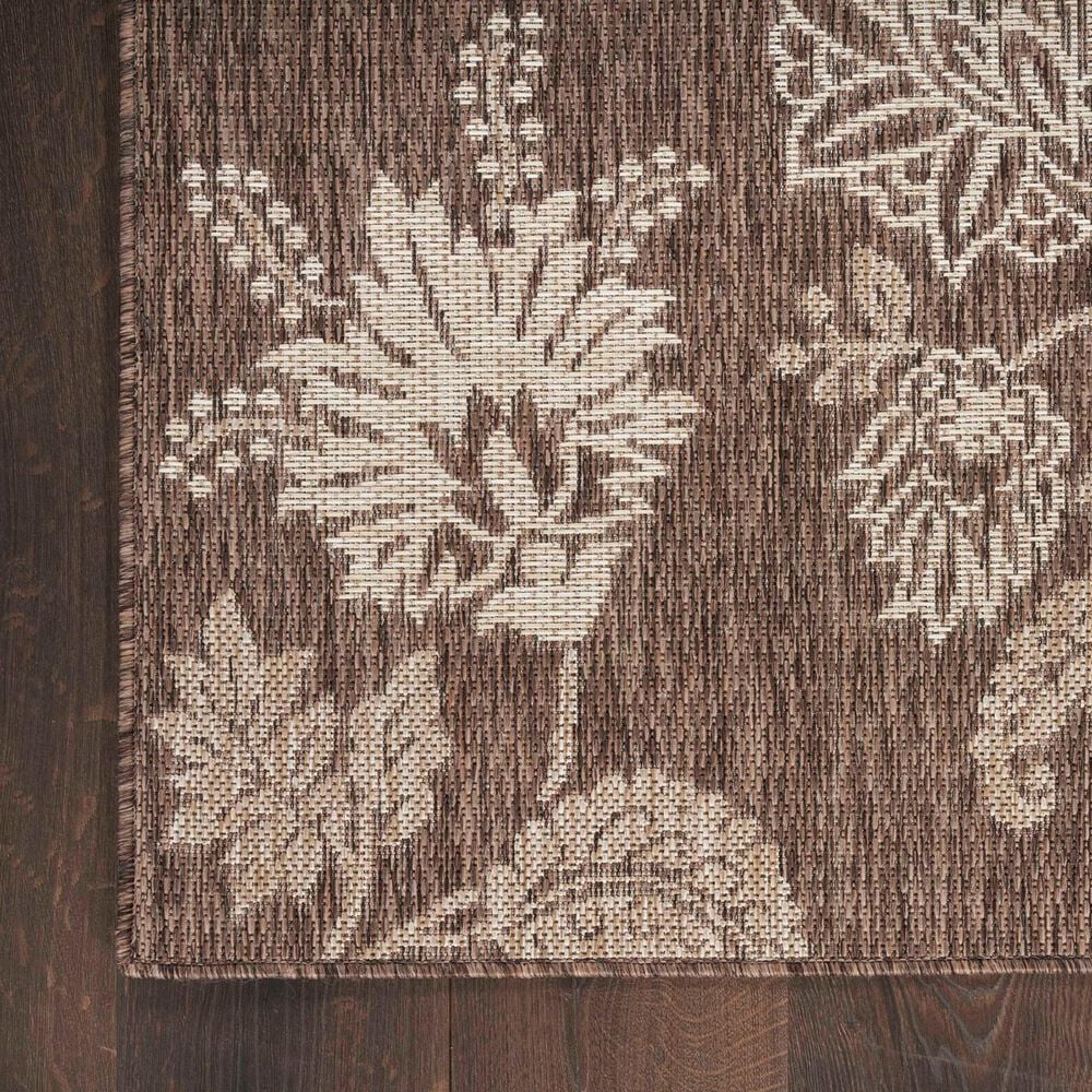 Nourison Garden Oasis Floral Mocha 3&#39; x 5&#39; Indoor/Outdoor Area Rug, , large
