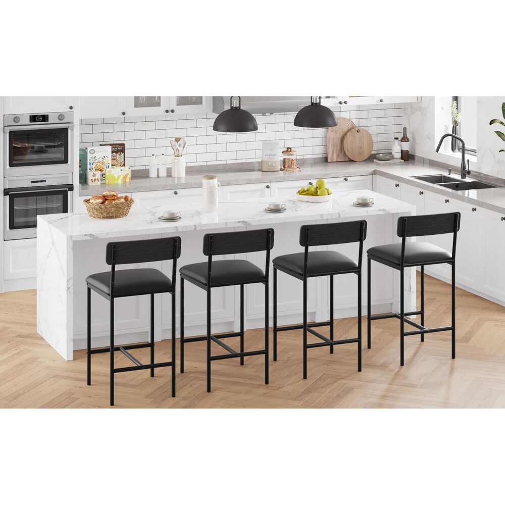 GARVEE 25.5" Bar Stool in Black (Set of 4), , large