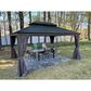 HOMLUX 16-ft x 12-ft Permanent Hardtop Gazebo Gray Gazebo with Hardtop Roof (Screen Included), , large