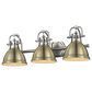 Golden Lighting Duncan 3-Light Bath Vanity in Pewter and Aged Brass, , large