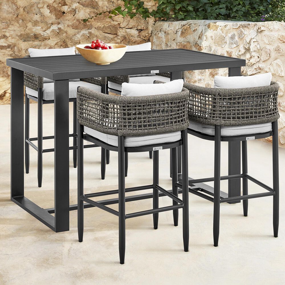 Blue River Felicia 5-Piece Patio Bar Set in Black, , large