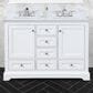 Lexora Home Dukes 48" Double Bathroom Vanity in White with 2 cm White Carrara Marble Top and Rectangular Sinks, , large