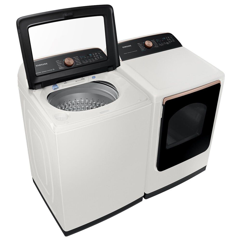 Samsung 5.5 Cu. Ft. Smart Top Load Impeller Washer and 7.4 Cu. Ft. Electric Dryer in Ivory, , large