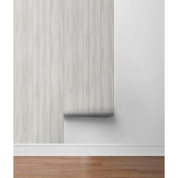 NextWall Wood Panel 216" x 20.5" Peel and Stick Wallpaper in Weathered Grey, , large