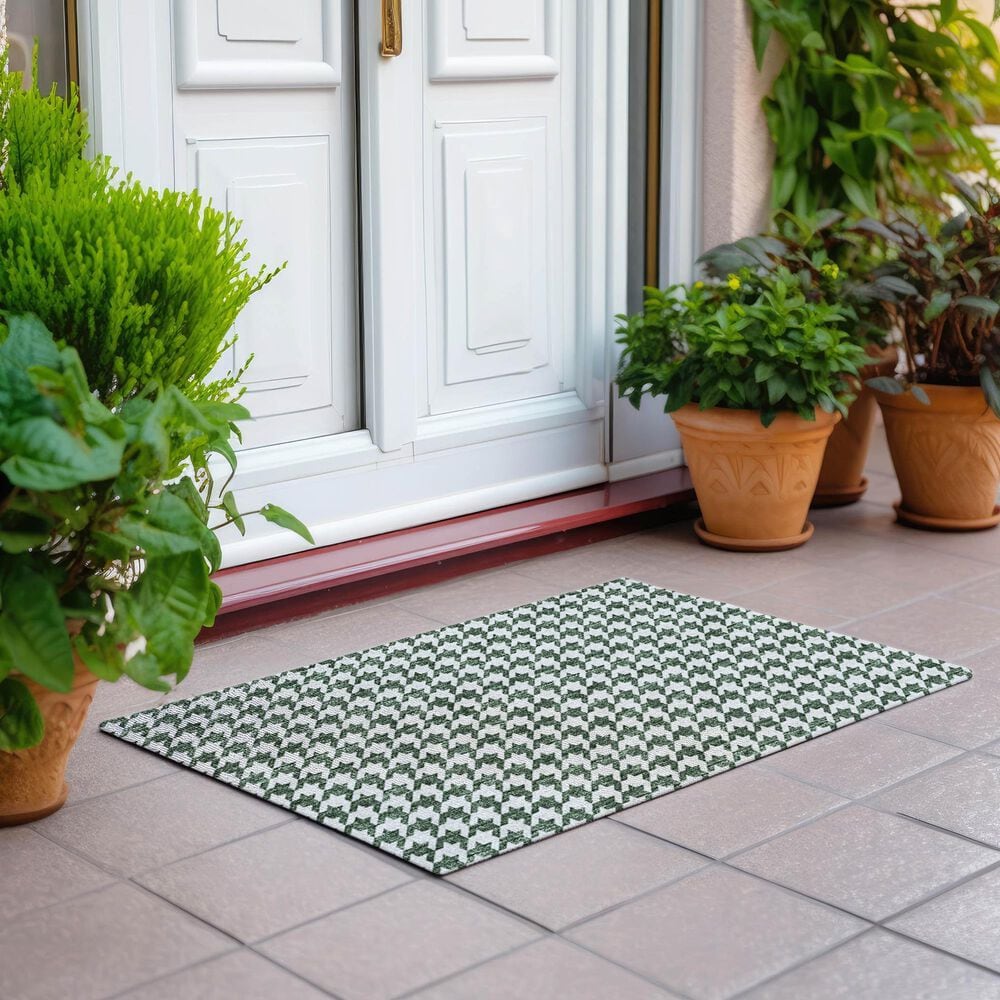 Dalyn Rug Company Hinton 1&#39;8&quot; x 2&#39;6&quot; Green Indoor/Outdoor Area Rug, , large