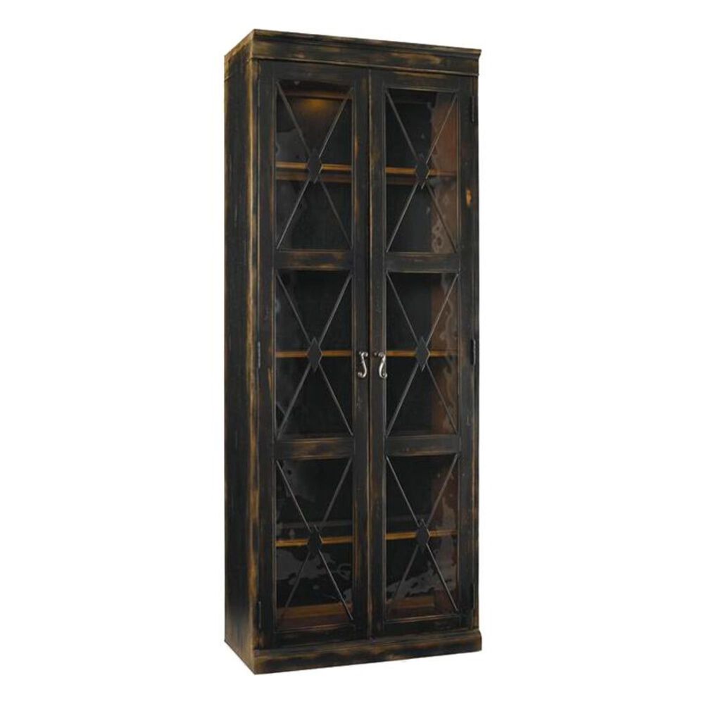 Hooker Furniture Sanctuary Two Door Thin Display Cabinet in Ebony, , large