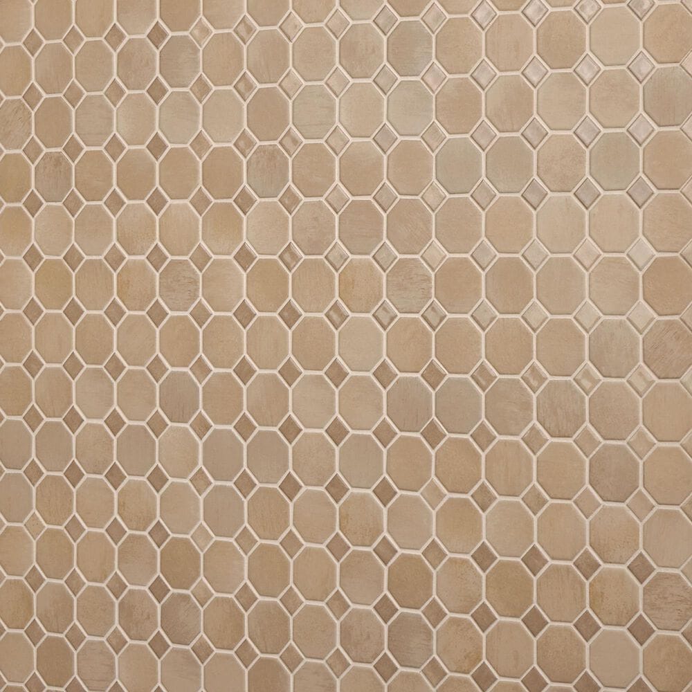 Dal-Tile Relicca Foxed 12" x 12" Octagon Dot Ceramic Mosaic Sheet, , large