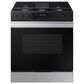 Samsung Bespoke Bespoke 6.0 Cu. Ft. Smart Slide-In Gas Range with Auto Conversion and 17K BTU Power Burner in Stainless Steel, , large