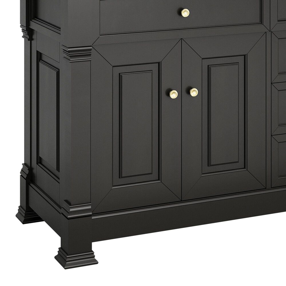 James Martin Vanities Brookfield 72" Double Bathroom Vanity in Black Onyx with 3cm Parisien Bleu Quartz Top and Rectangular Sinks, , large