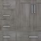 Lexora Home Jacques 60" Double Bathroom Vanity in Distressed Grey with 2 cm White Carrara Marble Top and Rectangular Sinks, , large