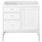 James Martin Vanities Addison 36" Single Bathroom Vanity in Glossy White with 3 cm Victorian Silver Quartz Top and Rectangular Sink, , large