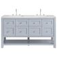 James Martin Vanities Breckenridge 60" Double Bathroom Vanity in Serenity Blue with 3 cm Arctic Fall Solid Surface Top and Rectangular Sinks, , large