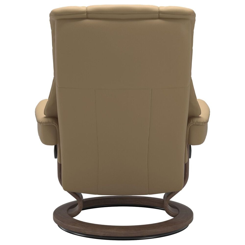 Stressless Mayfair Large Chair and Ottoman with Walnut Base in Paloma Sand, , large