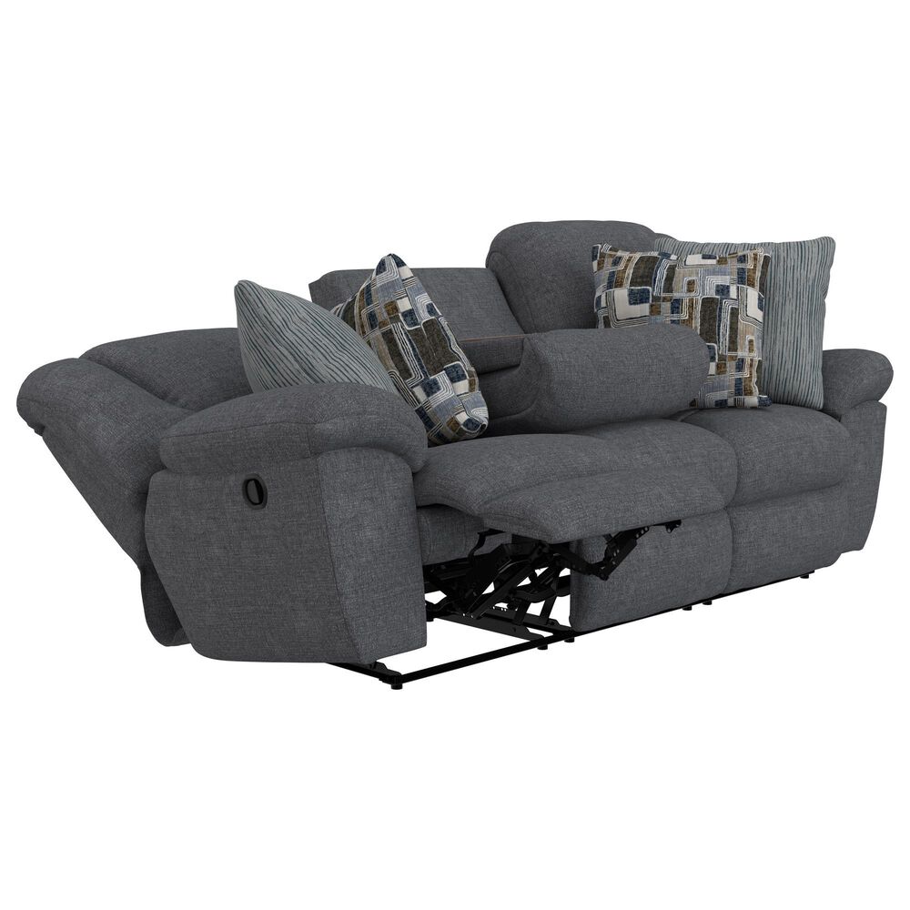 Catnapper Trifecta Manual Reclining Sofa with Drop Down Table in Smoke, , large
