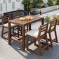 HOMLUX 5-Piece Patio Bar Set with 52" Rectangular Mocha Table in Beige, , large