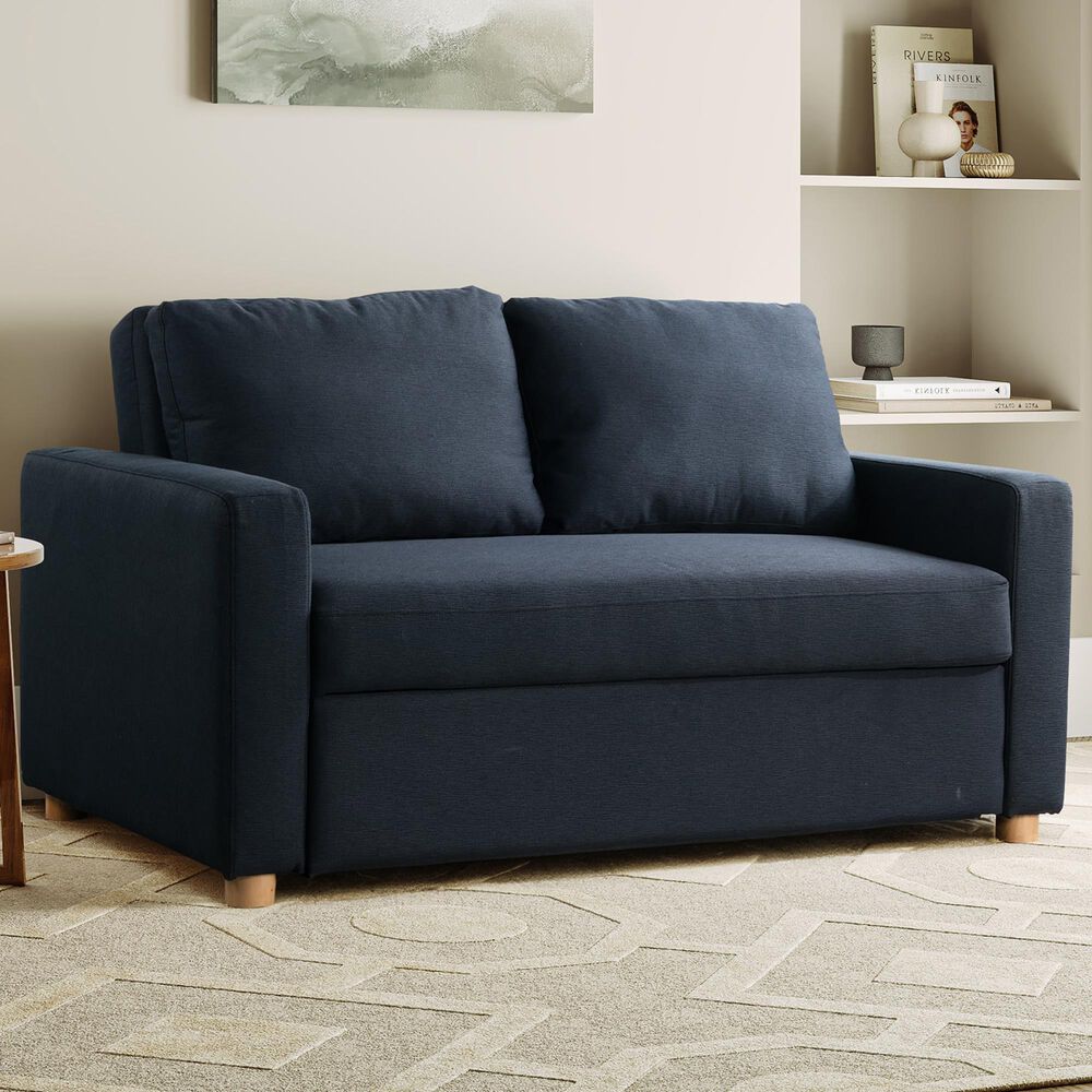 Lifestyle Solutions Tyler Convertible Sofa in Navy Blue, , large