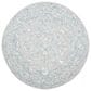 Safavieh Micro-Loop MLP504F 5" Round Light Grey and Ivory Area Rug, , large