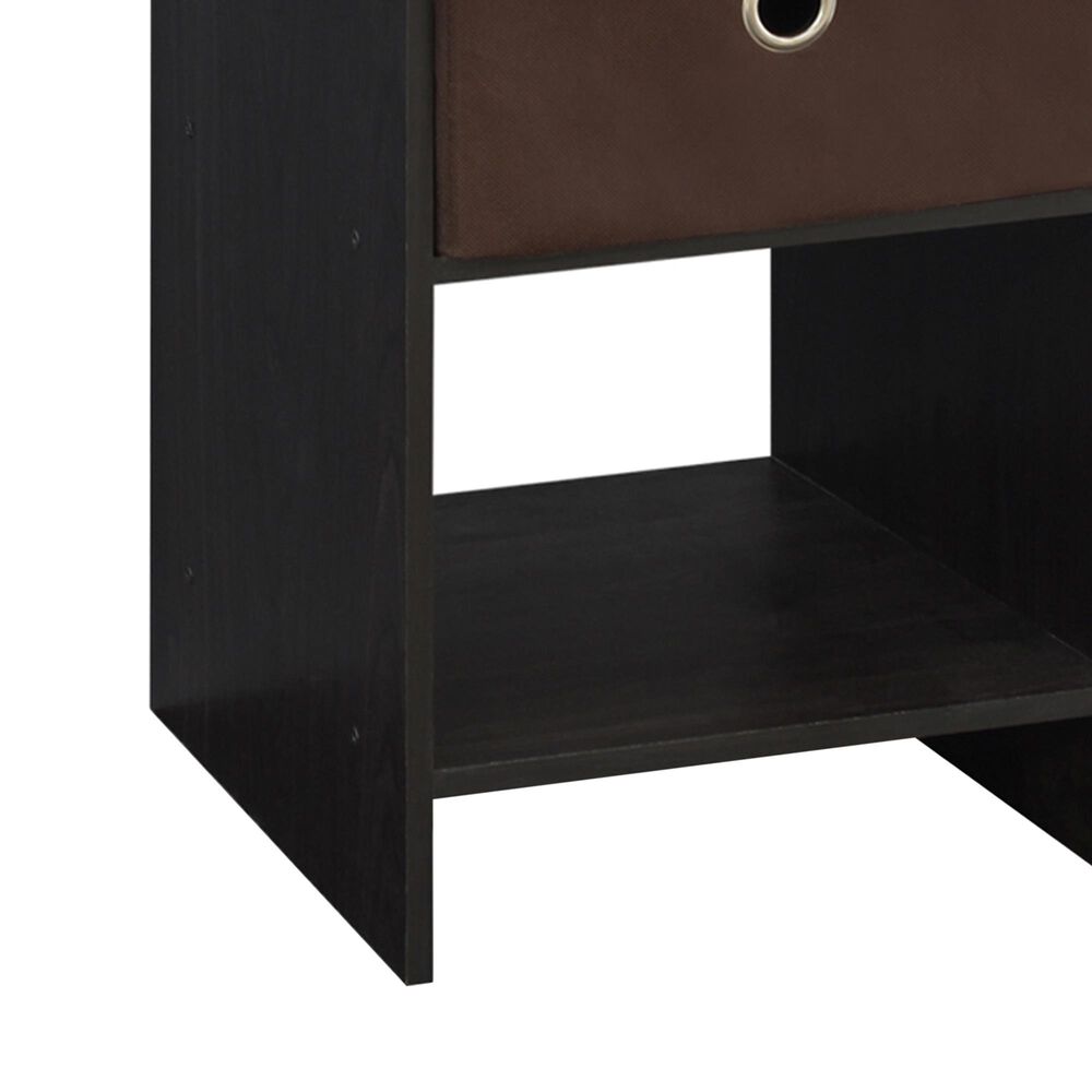 HOMLUX 1-Drawer Modern Nightstand with Open Shelf in Espresso (Set of 2), , large