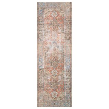 Loloi Loren LQ-15 2"6" x 7"7" Terracotta and Sky Runner, , large