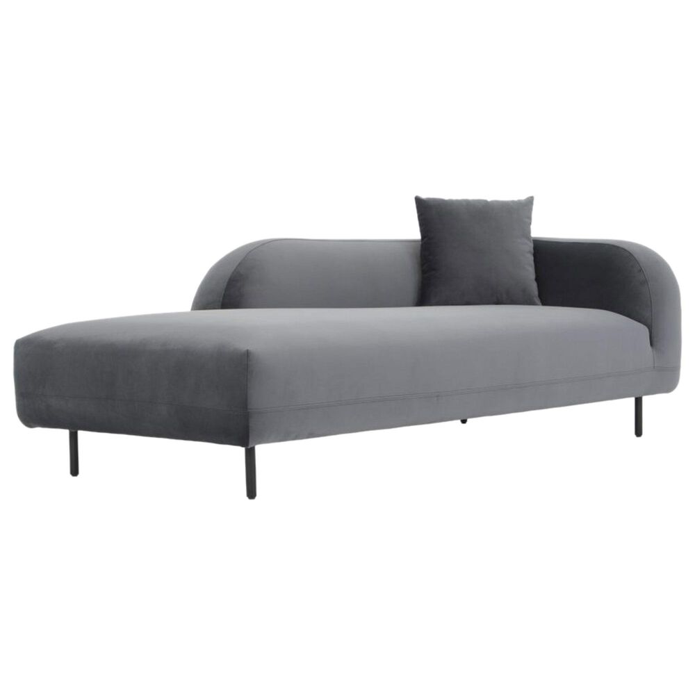 Moe"s Home Collection Deleuze Chaise in Anthracite Gray, , large