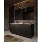 Lexora Home Abbey 72" Double Bathroom Vanity in Black Oak with 2 cm White Carrara Marble Top and Rectangular Sinks, , large