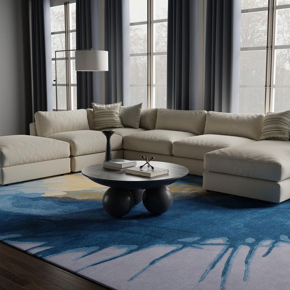 Feizy Rugs Kawai 9&#39; x 12&#39; Teal Area Rug, , large