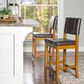 Linon Home Decor Milano Counter Stool with Brown Cushion in Walnut, , large