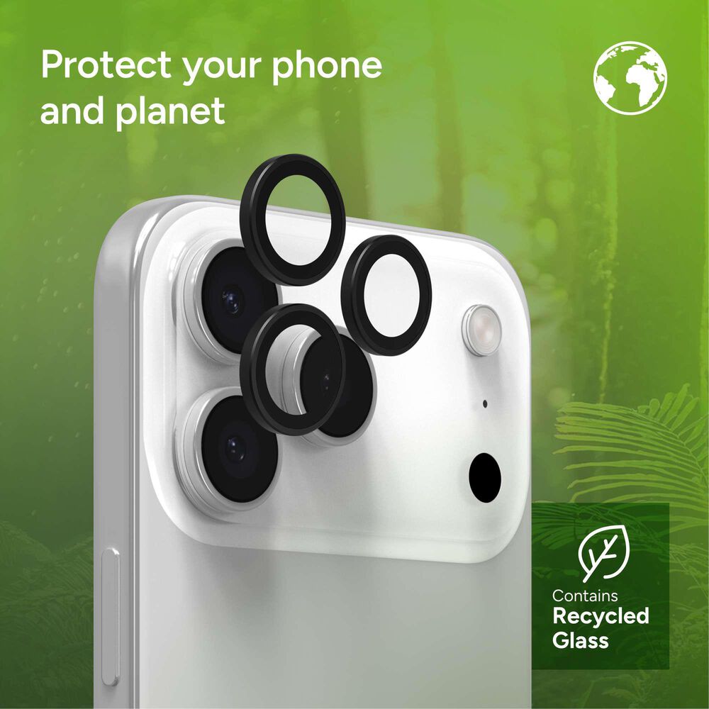 Zagg InvisibleShield Glass Elite Camera Lens Protector for Apple iPhone 15 Pro/16 Pro Max/16 Pro/17 Pro/17 Pro Max in Black, , large