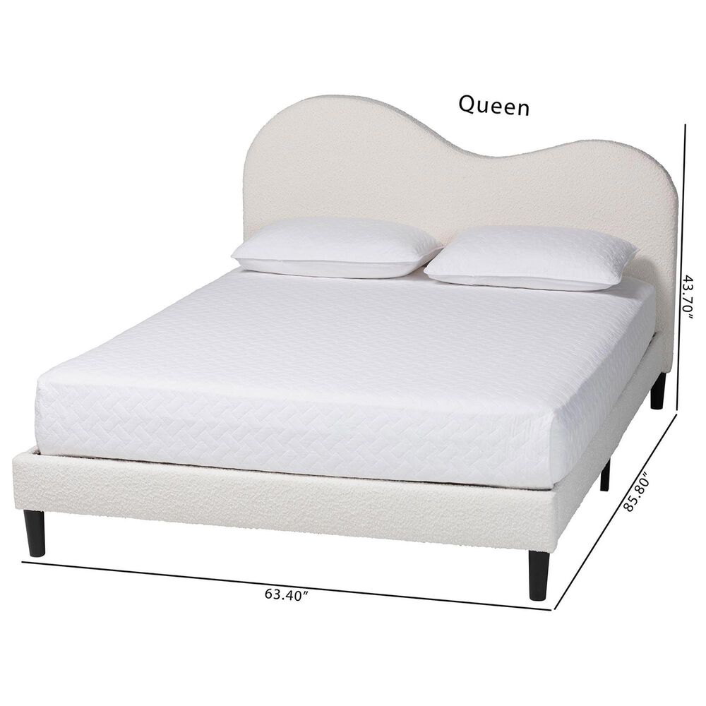 Baxton Studio Dalton Queen Upholstered Platform Bed in Cream, , large