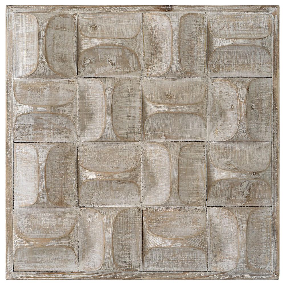 Uttermost Pickford 20" x 20" Wood Wall Decor in Natural Wash and Ivory, , large