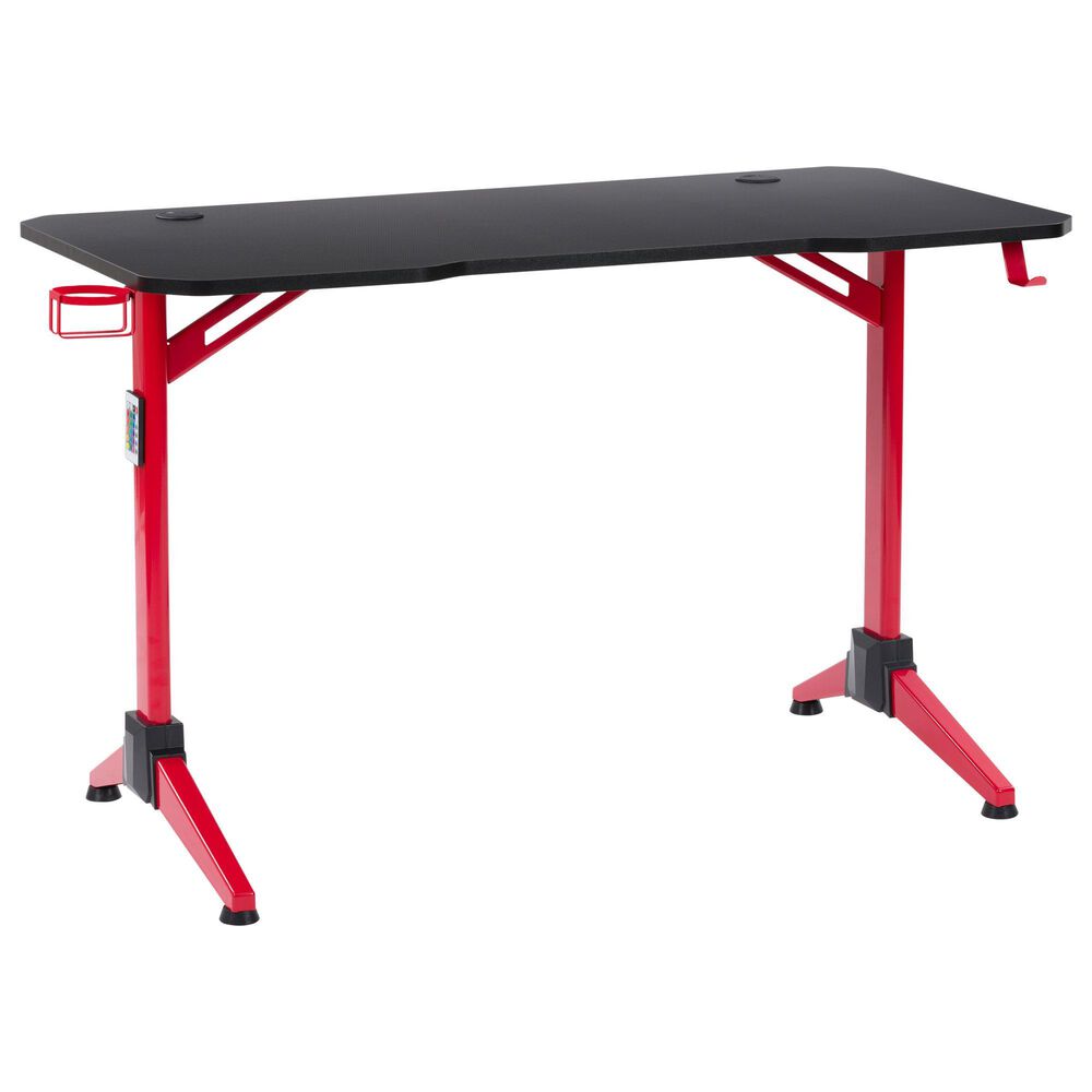 CorLiving Conqueror Gaming Desk with LED Lights in Black, , large