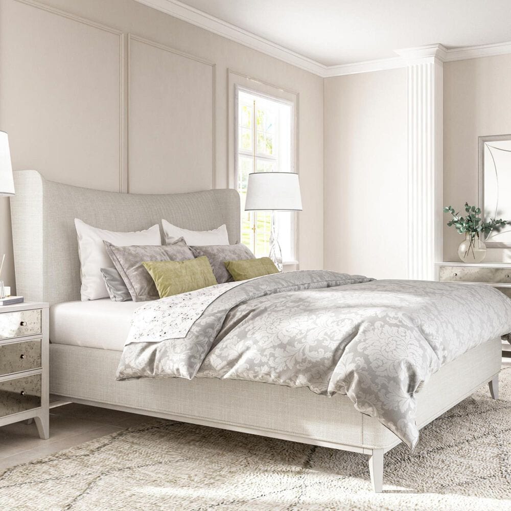 Vantage Mezzanine Queen Upholstered Shelter Bed in Dove Gray, , large