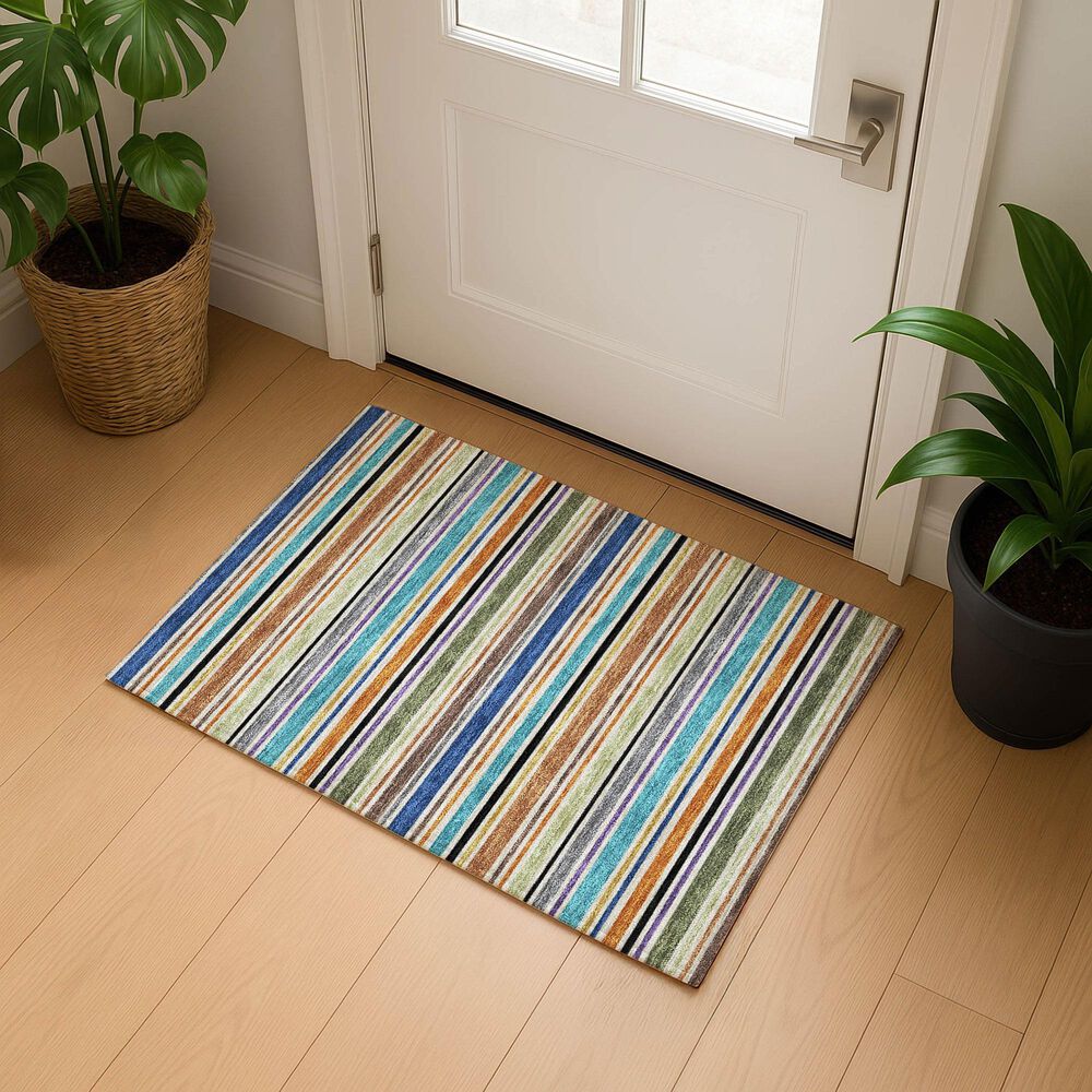 Dalyn Rug Company Soft Essentials Striped Jewel 1'8" x 2'6" Indoor/Outdoor Area Rug, , large