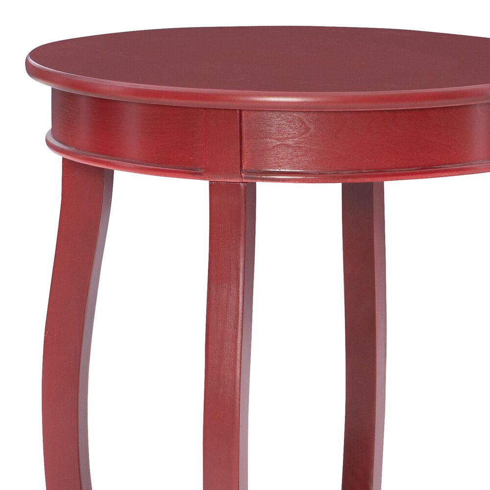 Linon Home Decor Rainbow Round Side Table in Red, , large