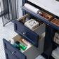 James Martin Vanities Brittany 36" Single Bathroom Vanity in Victory Blue with 3 cm Carrara White Marble Top and Rectangle Sink, , large
