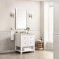 James Martin Vanities Breckenridge 30" Single Bathroom Vanity in Bright White with 3 cm Victorian Silver Quartz Top and Rectangular Sink, , large