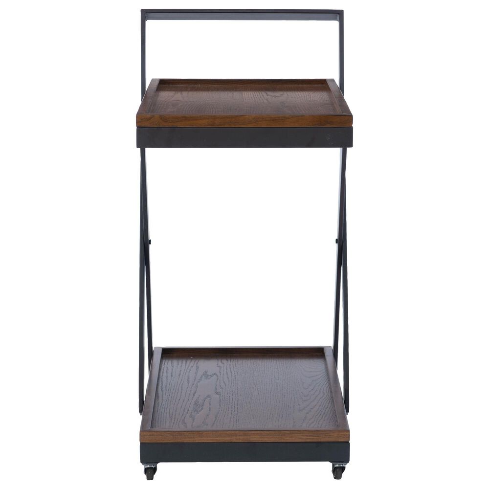 Linon Home Decor Ember Bar Cart in Barley and Dark Gunmetal, , large