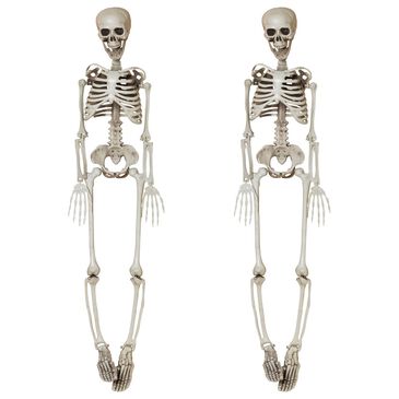 The Gerson Company 36" Spooky Hanging Skeletons in Ivory (Set of 2), , large