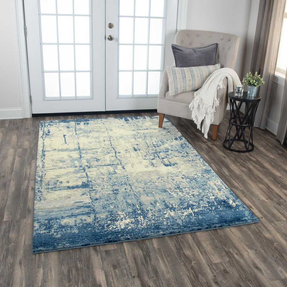 RIZZY Impressions 9&#39; x 12&#39; Blue Area Rug, , large