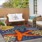 Nourison Aloha ALH24 7"10" x 10"6" Navy and Multicolor Indoor/Outdoor Area Rug, , large