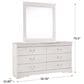 Ashley Anarasia 6-Drawer Dresser and Mirror in White, , large