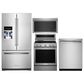 KitchenAid 4pc Kitchen Package with Refrigerator, Range, Microwave, and Dishwasher in Stainless Steel, , large