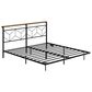 HOMLUX King Floating Bed Frame with LED Headboard and Charging Station in Black, , large