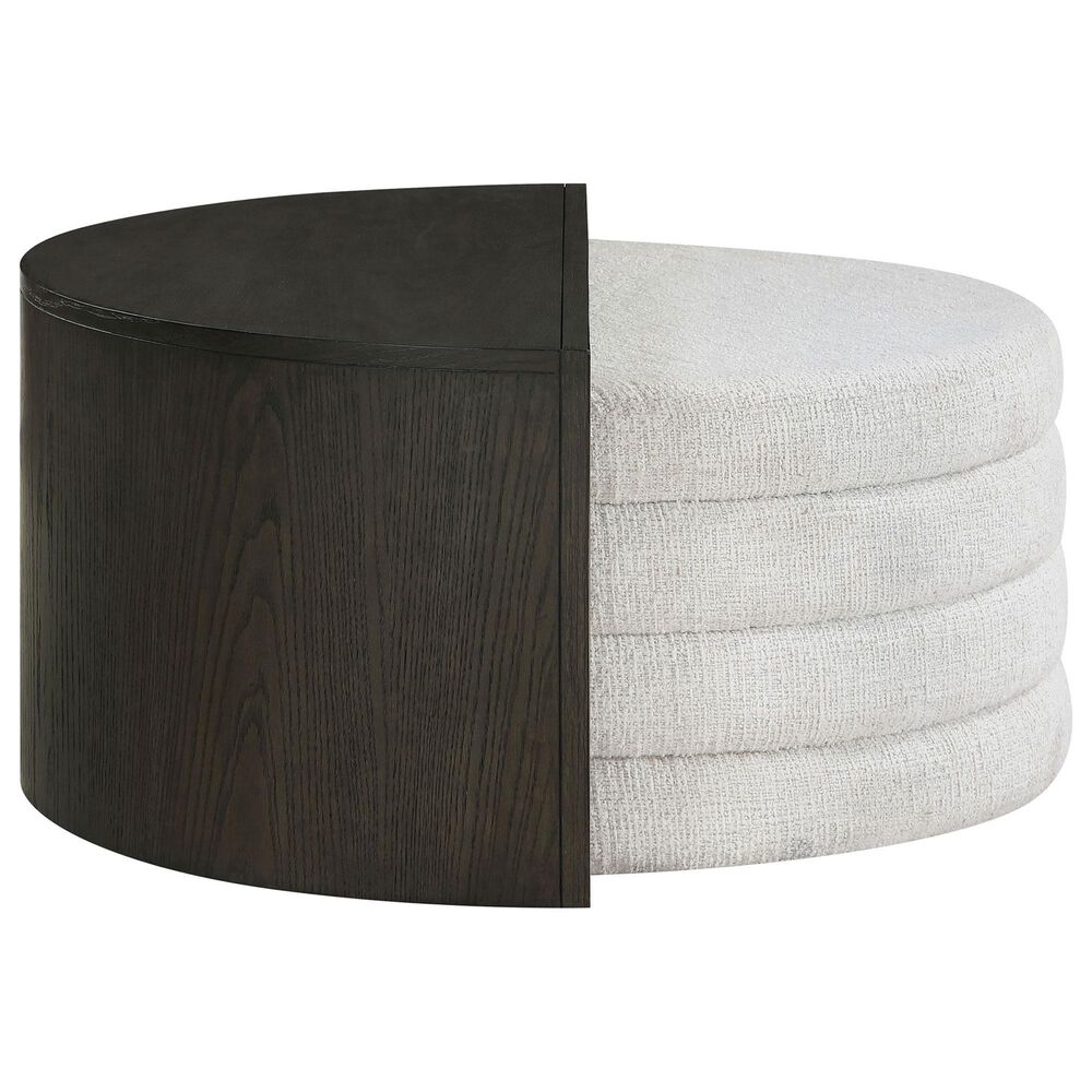 Crystal City Florence Nesting Cocktail Table with Castered Ottoman in Black, , large